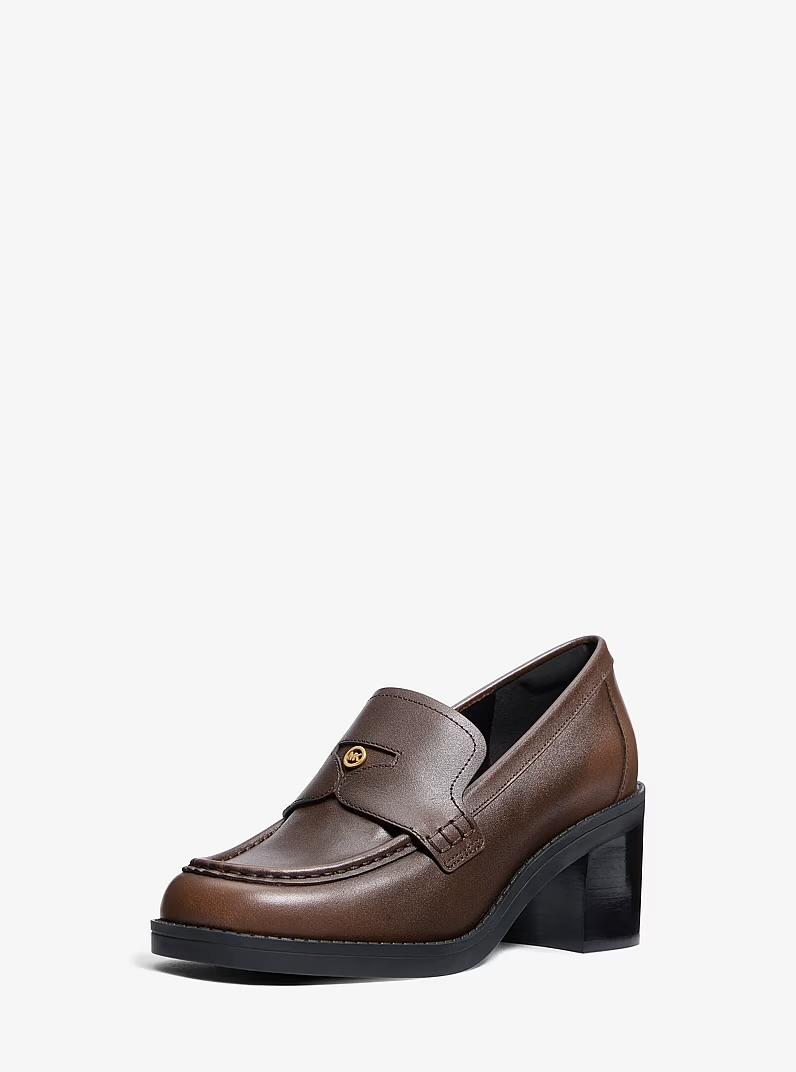 Chaussures en cuir Jennings à talon bloc - MICHAEL KORS 