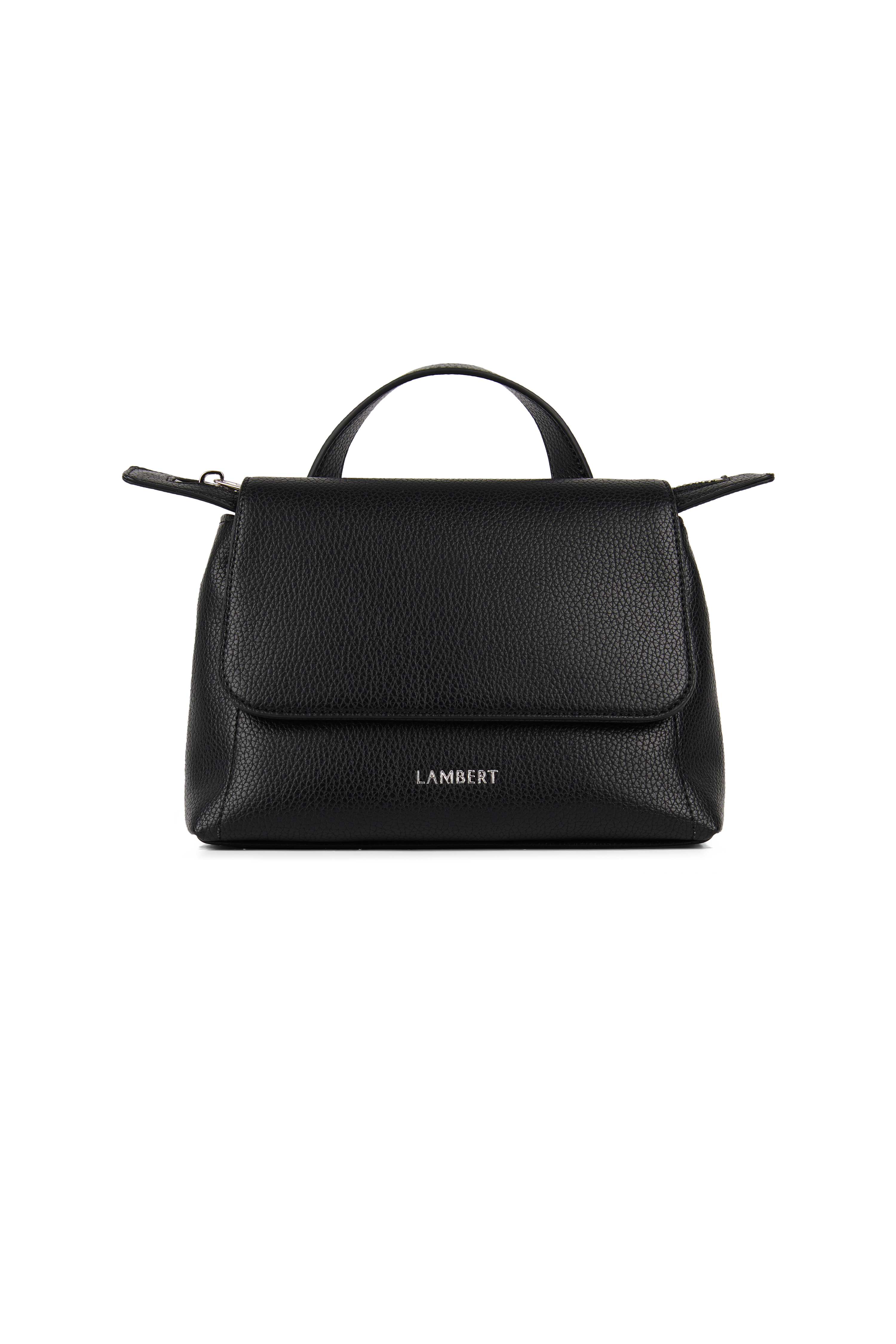 Sac à main 2-en-1 Ginny cuir végan noir – LAMBERT - GINNY-BLACK-PEBR - LAMBERT