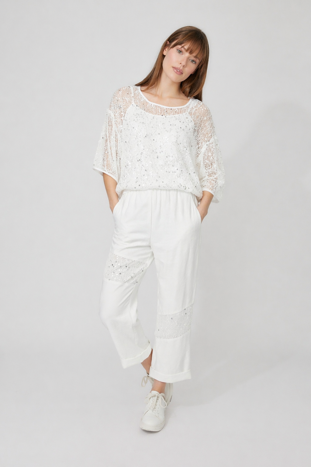 Ensemble chandail manches bouffantes et pantalon taille haute – FRANK LYMAN - 261114-261116 - Frank Lyman