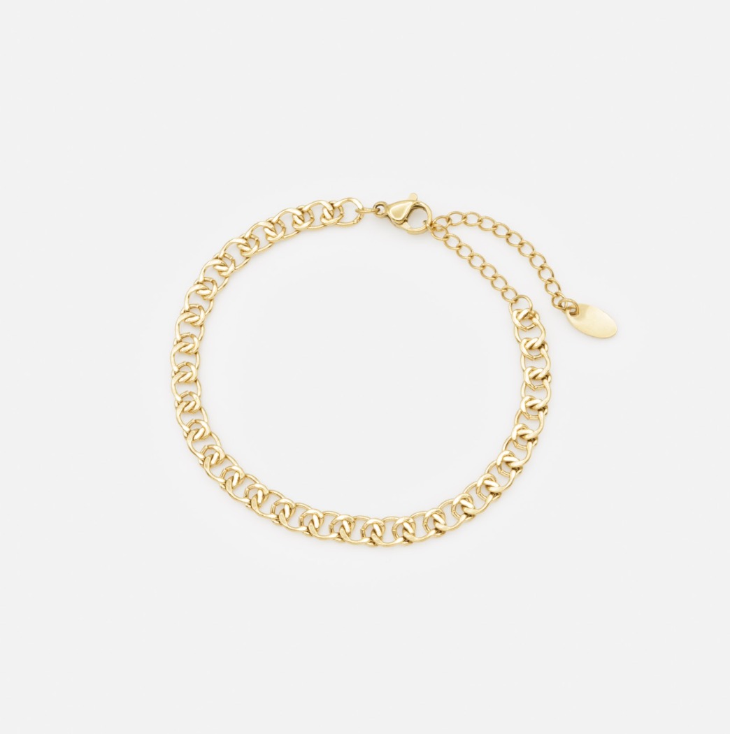 Bracelet doré maille croisée - BIZOU - SF251-B037GL - Bizou