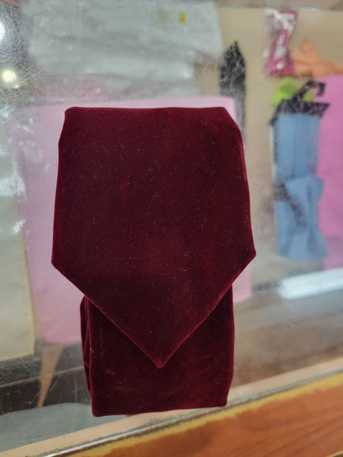 Cravate rouge velour - - 