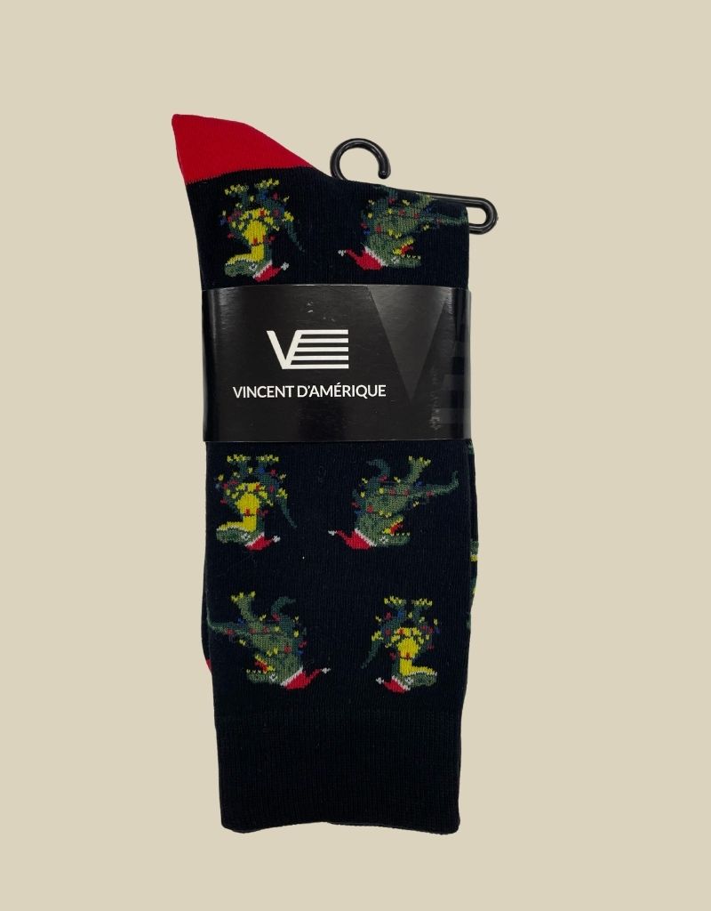 Bas à motif de dinosaures de Noël - VINCENT D'AMÉRIQUE - - Vincent d'Amérique