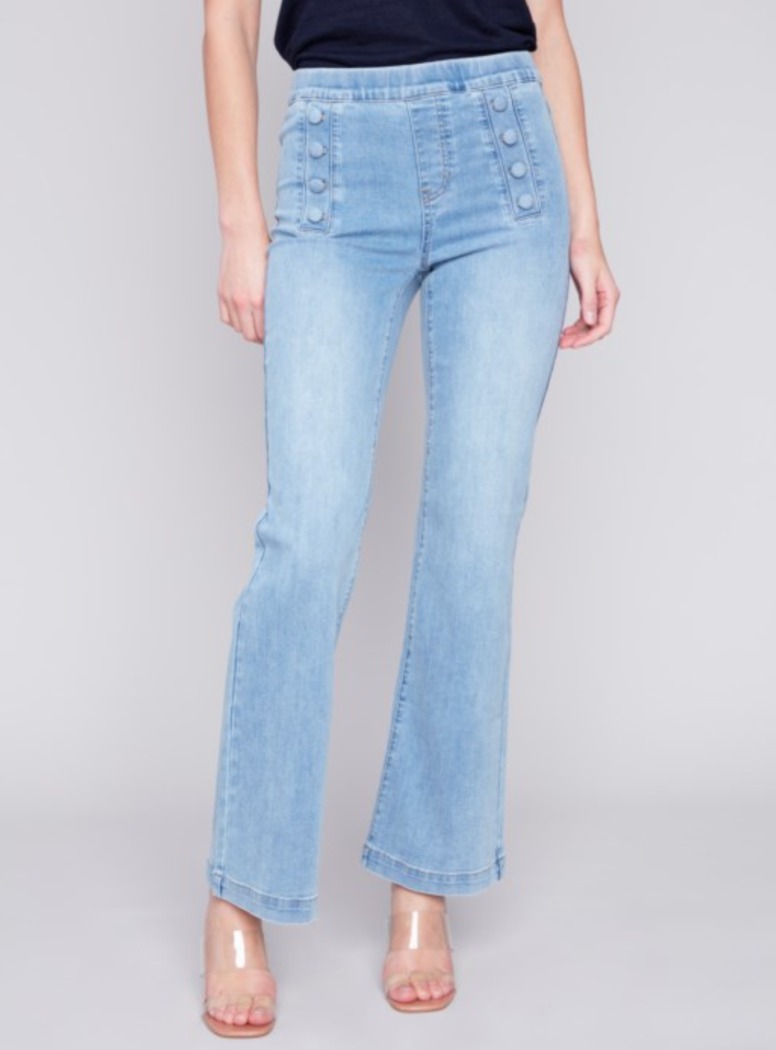Jeans évasés avec boutons décoratifs - CHARLIE B