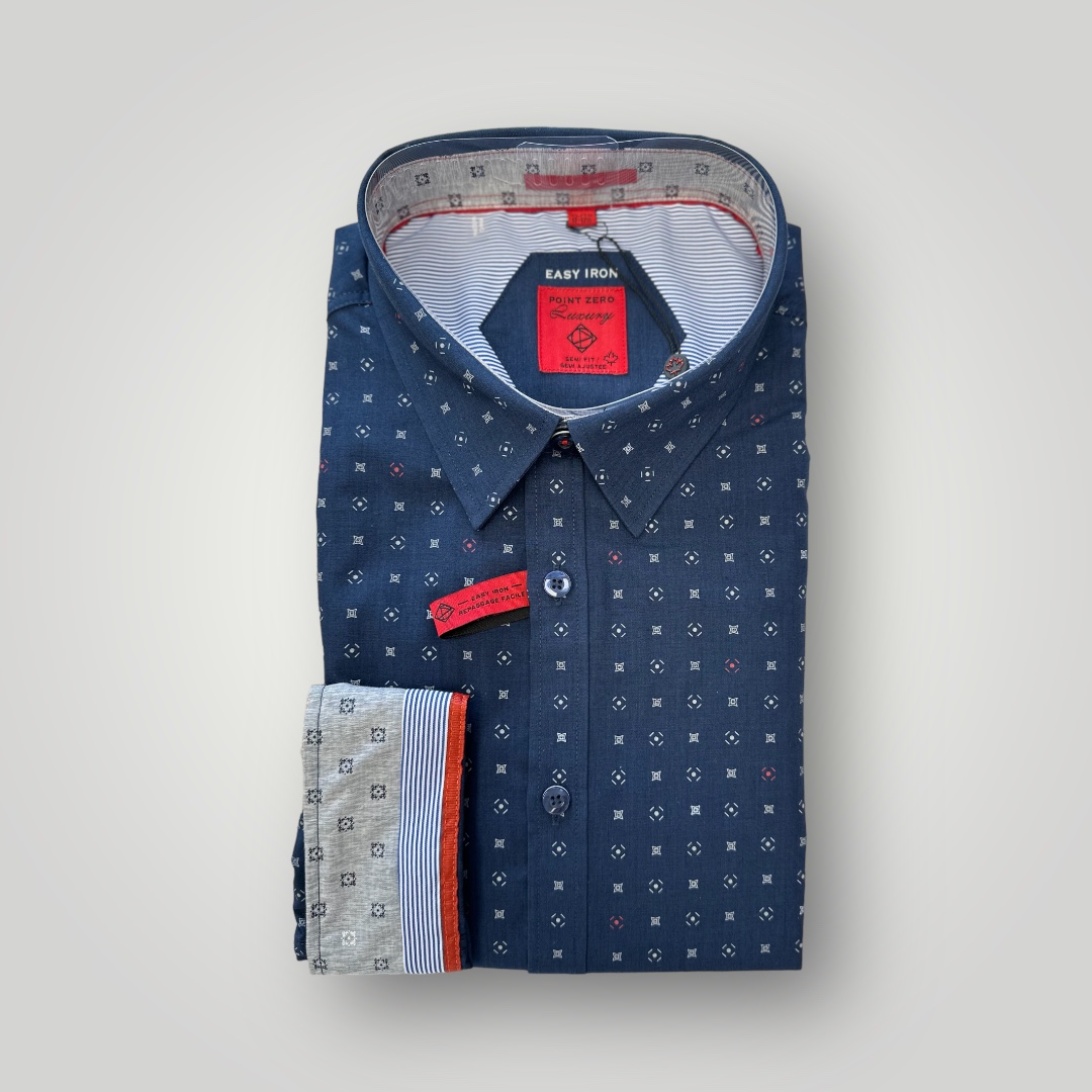 Chemise imprimé marine - POINT ZÉRO&nbsp; - 7164161 - POINT ZERO