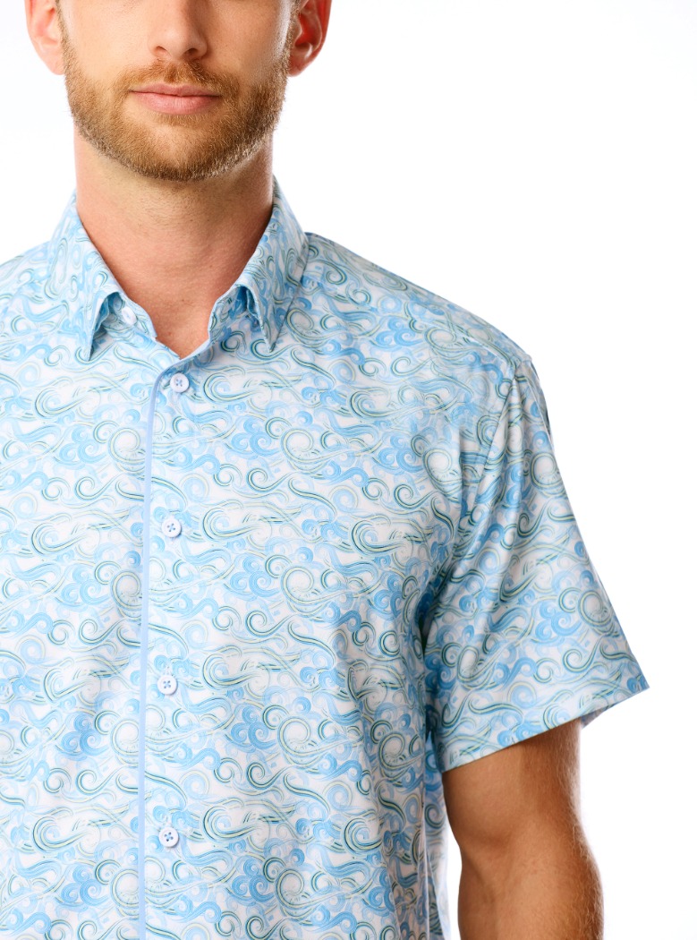 Chemise à motifs vagues - VINCENT D'AMÉRIQUE