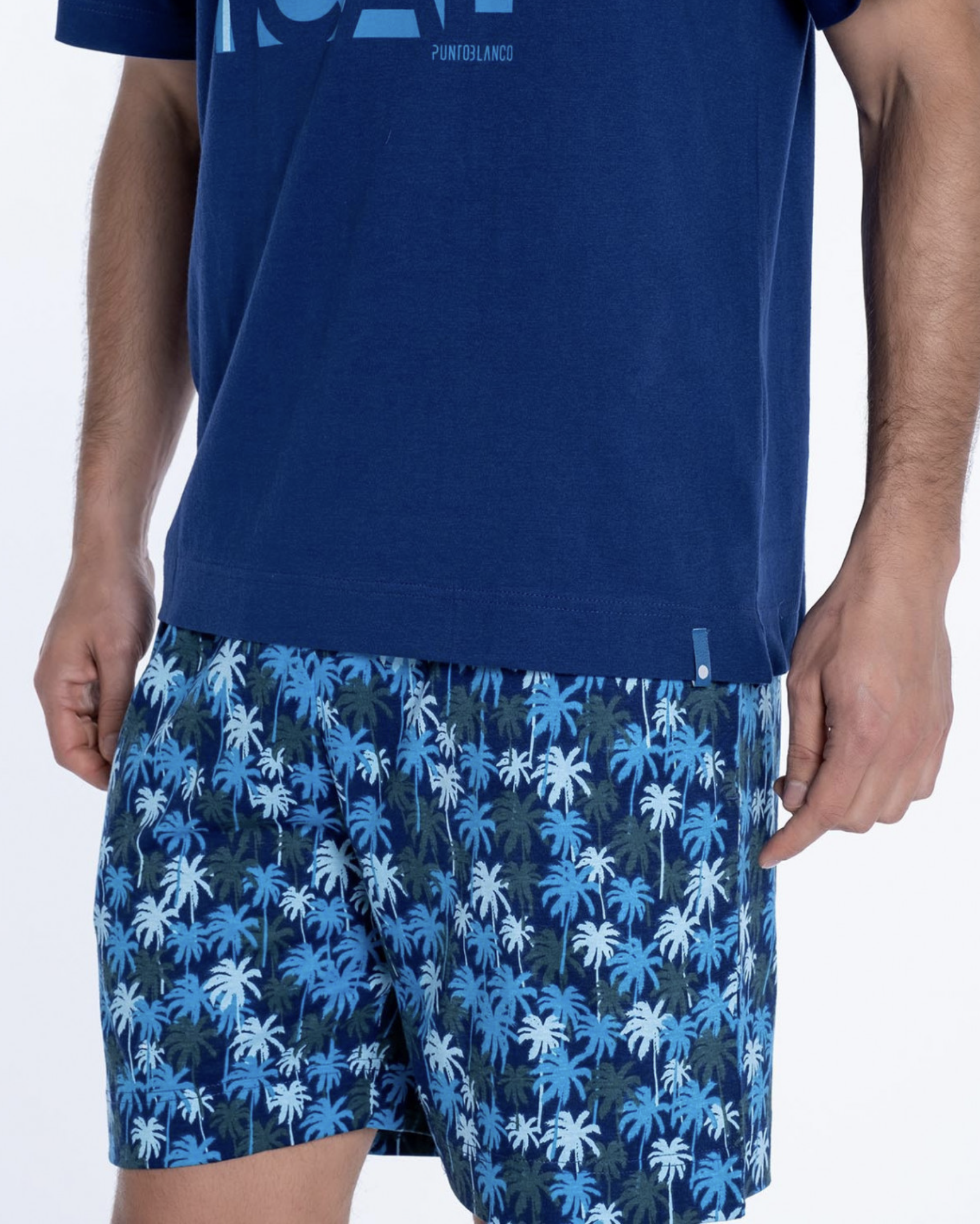 Pyjama court en coton sand - PUNTO BLANCO&nbsp; - - PUNTO BLANCO