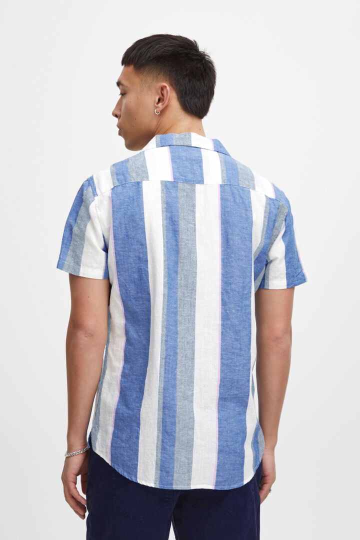Chemise manches courtes lignée bleue - BLEND&nbsp; - - BLEND