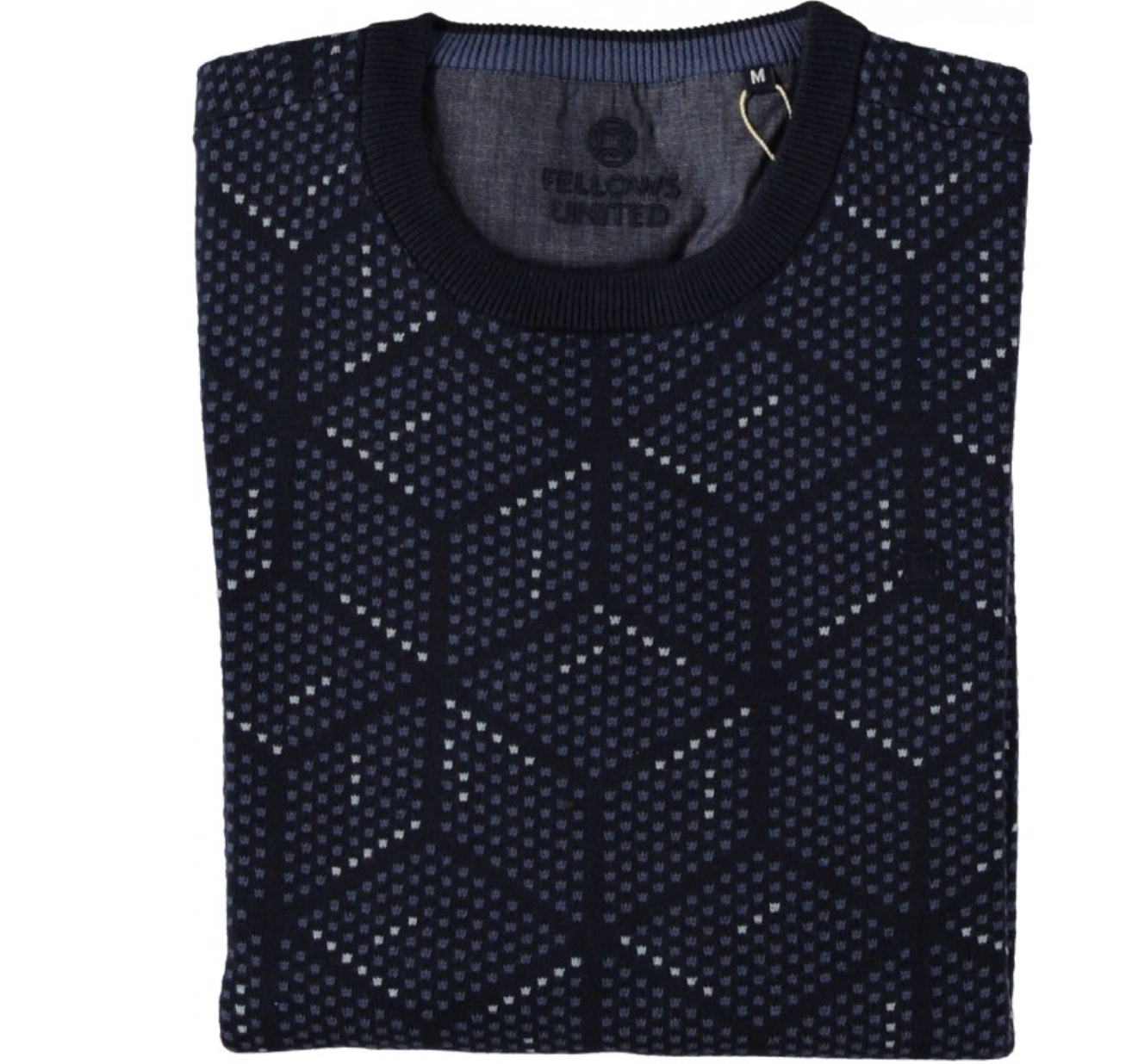 Chandail marine col rond avec motifs - FELLOWS - - Fellows United