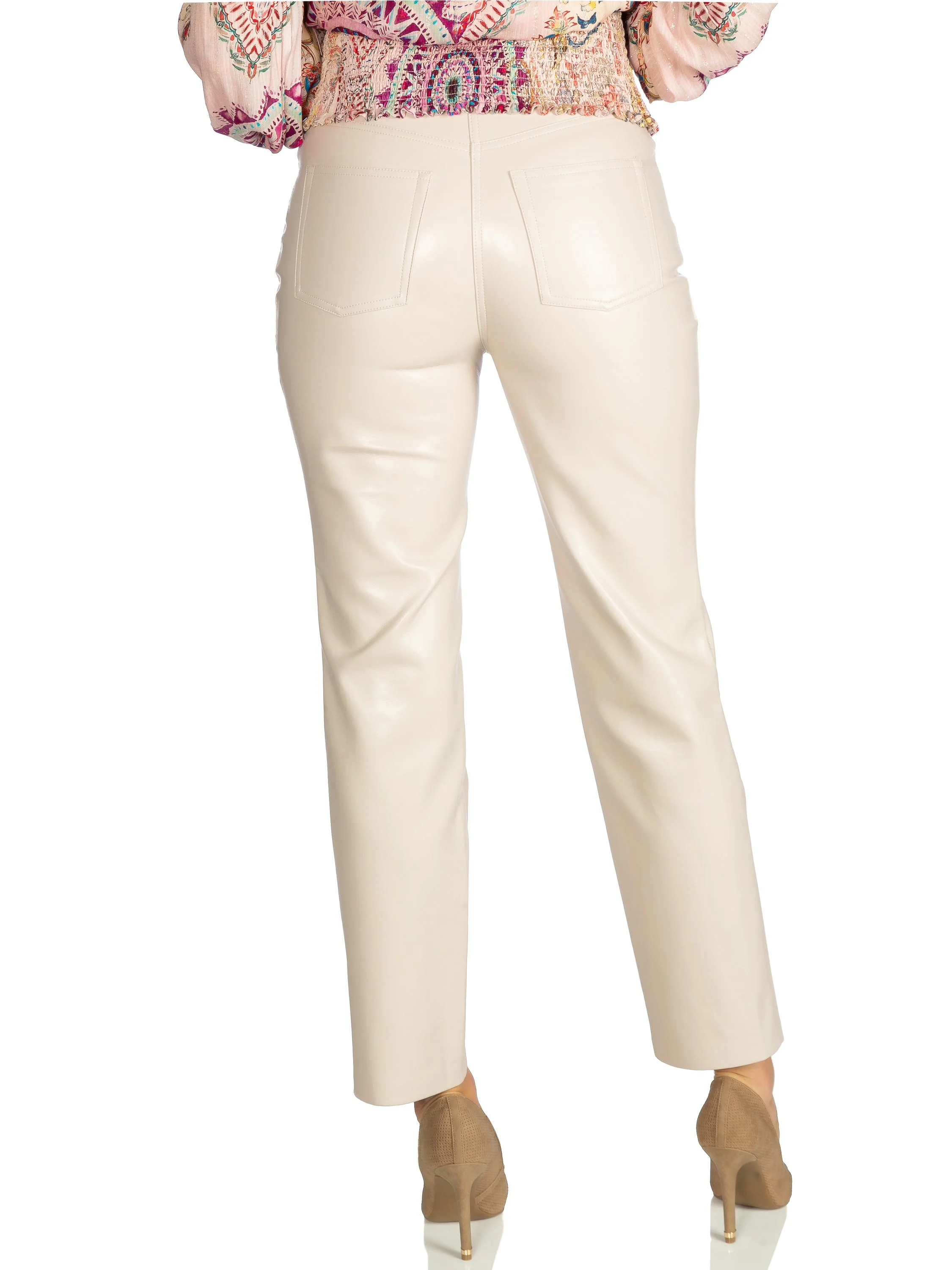 Pantalon Kelly en faux cuir taupe - GUESS 25