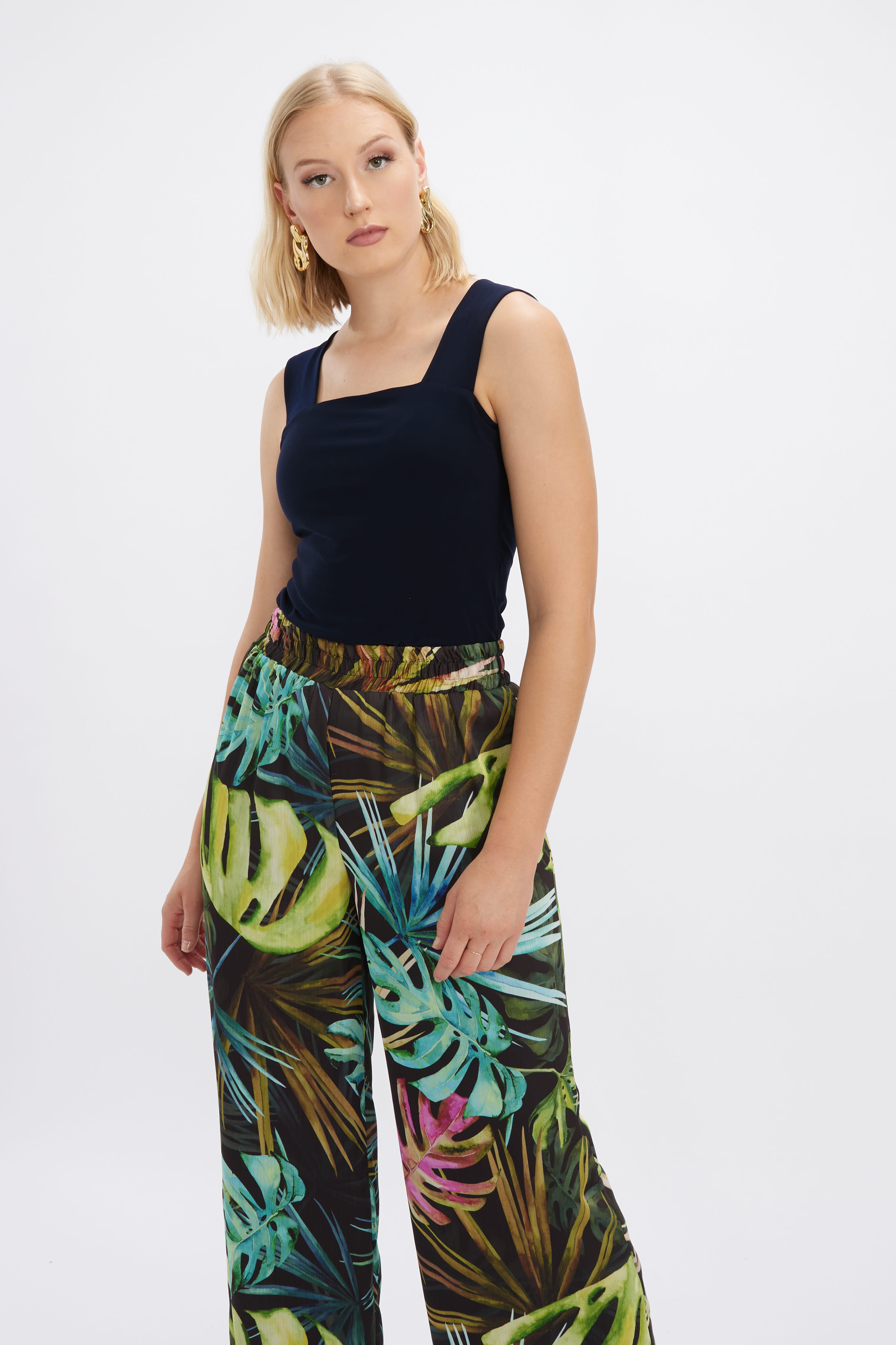 Pantalon à jambes large et imprimé tropical - FRANK LYMAN 10