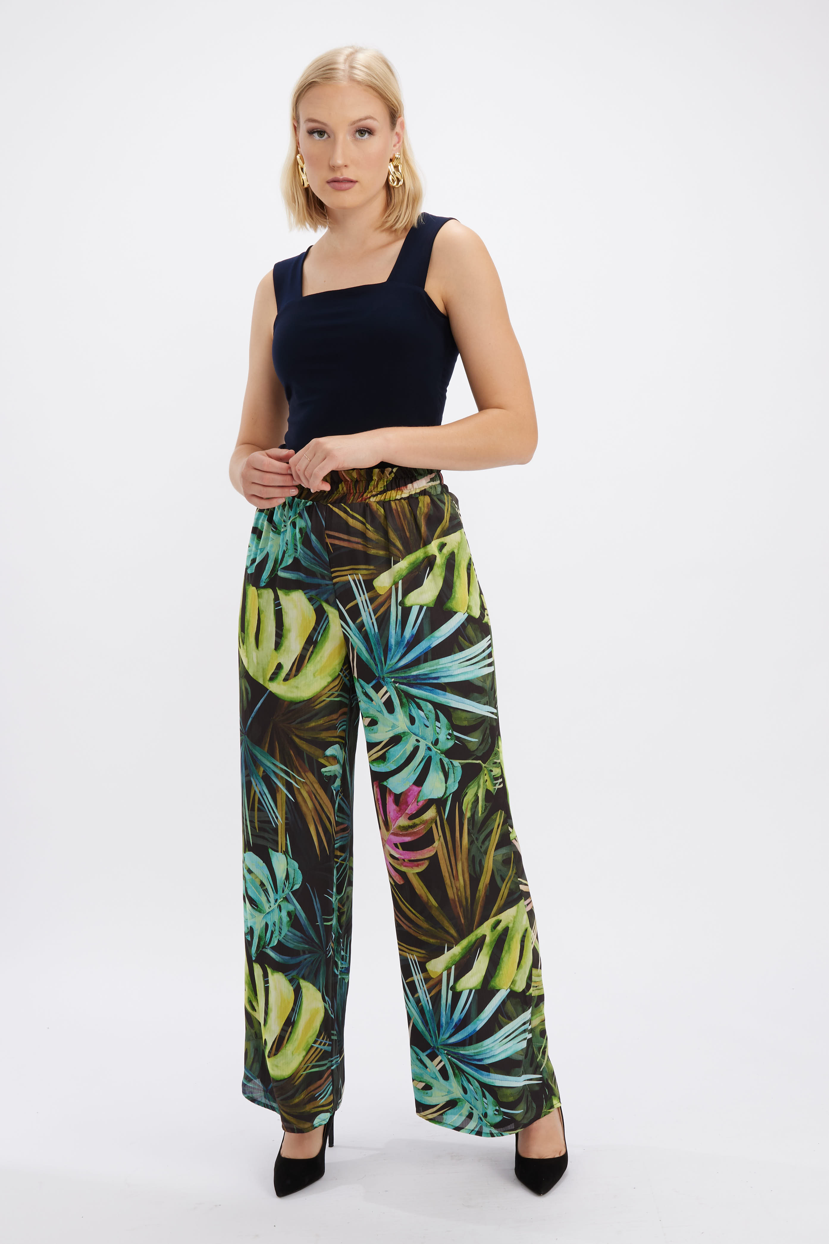 Pantalon à jambes large et imprimé tropical - FRANK LYMAN 10