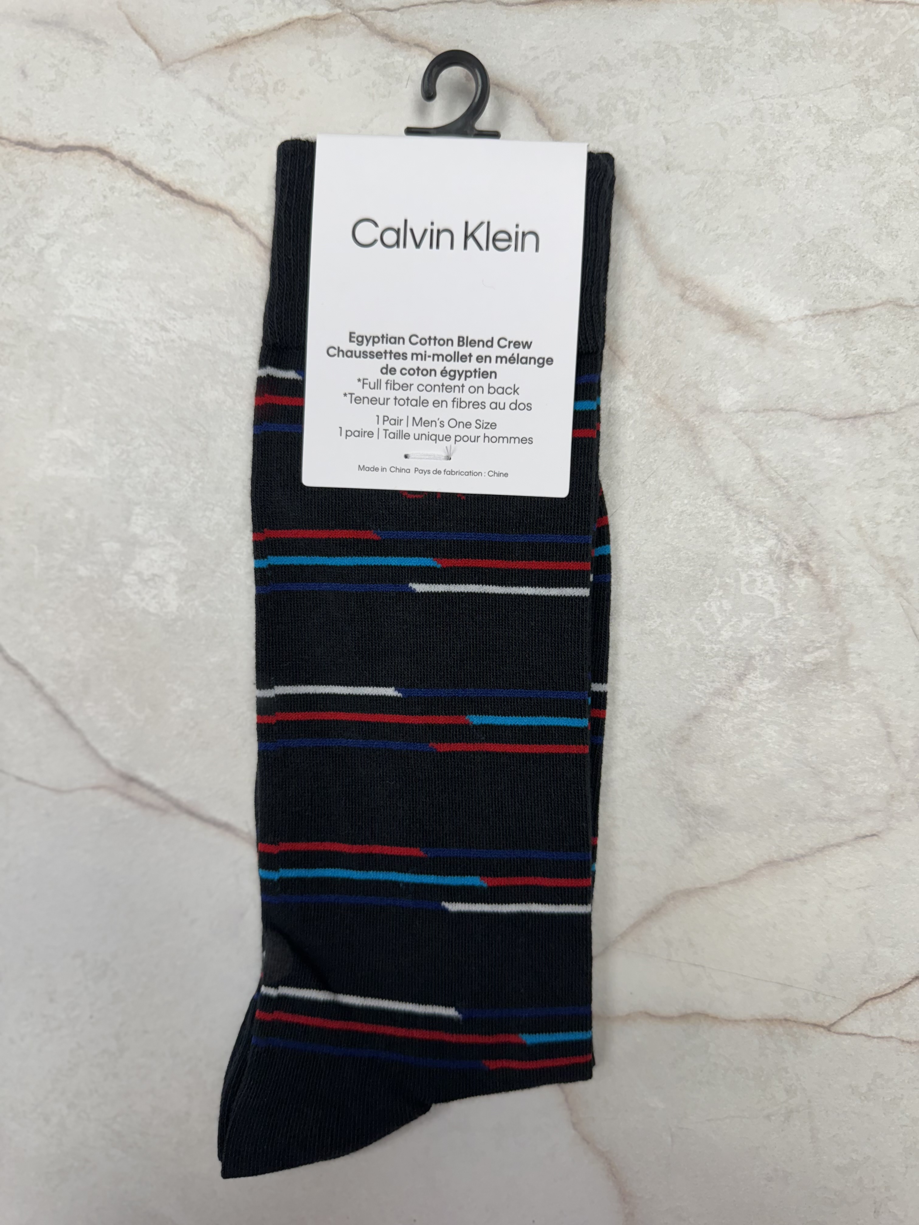 Bas noir à rayures colorés - CALVIN KLEIN - CKM223DR02001 - 