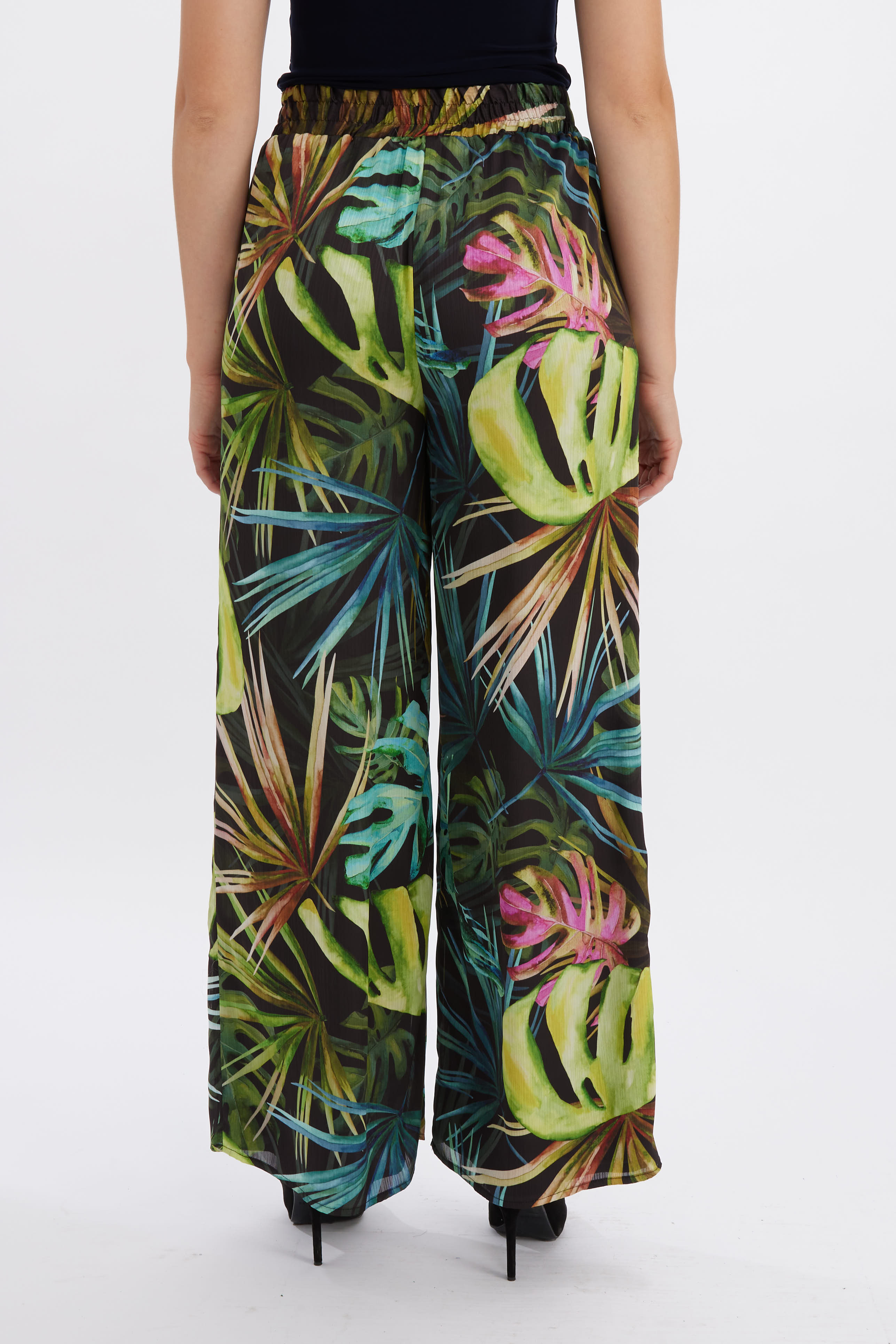 Pantalon à jambes large et imprimé tropical - FRANK LYMAN 10