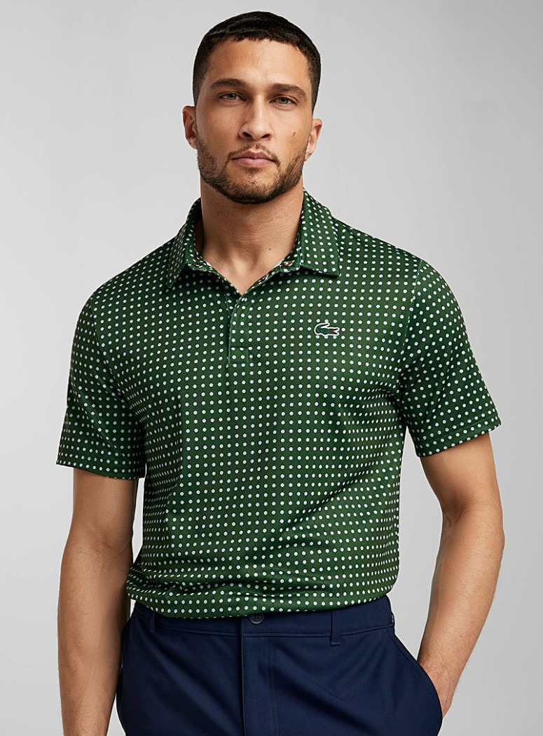 Polo imprimé en polyester recyclé - LACOSTE