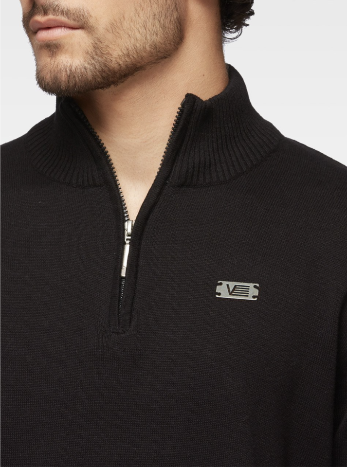 Chandail à demi zip basique noir - Vincent d'Amérique M