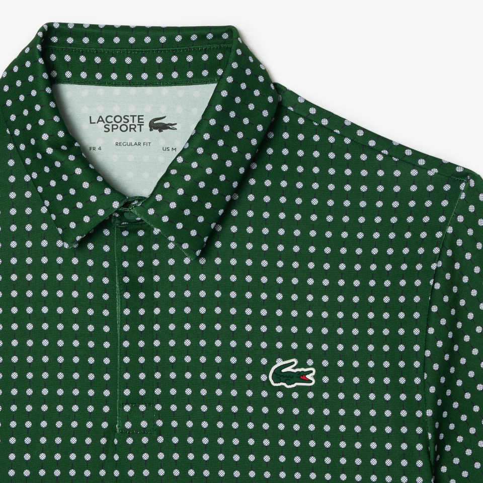 Polo imprimé en polyester recyclé - LACOSTE