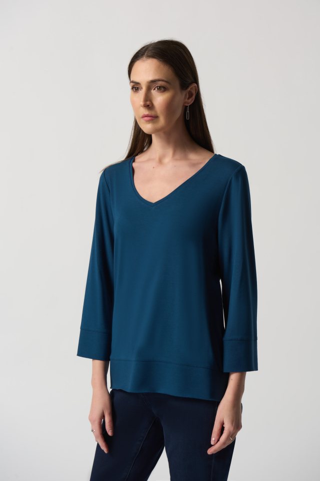 Haut en jersey bleu - JOSEPH RIBKOFF - 233049 - Joseph Ribkoff