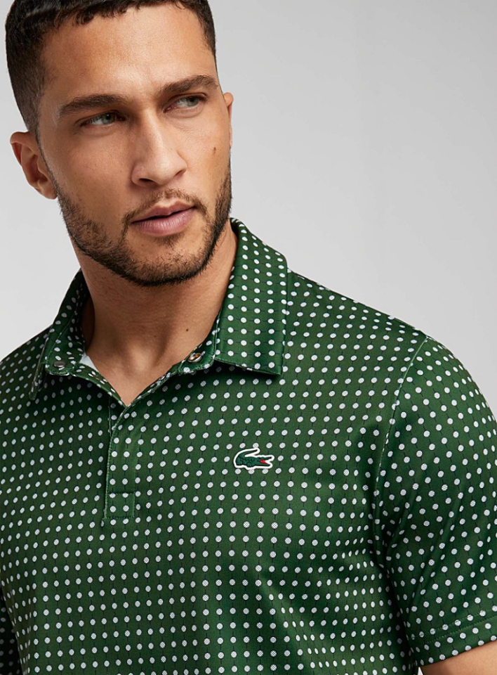 DH5175 Lacoste Polo imprime homme Lacoste Golf en polyester recycle LACOSTE