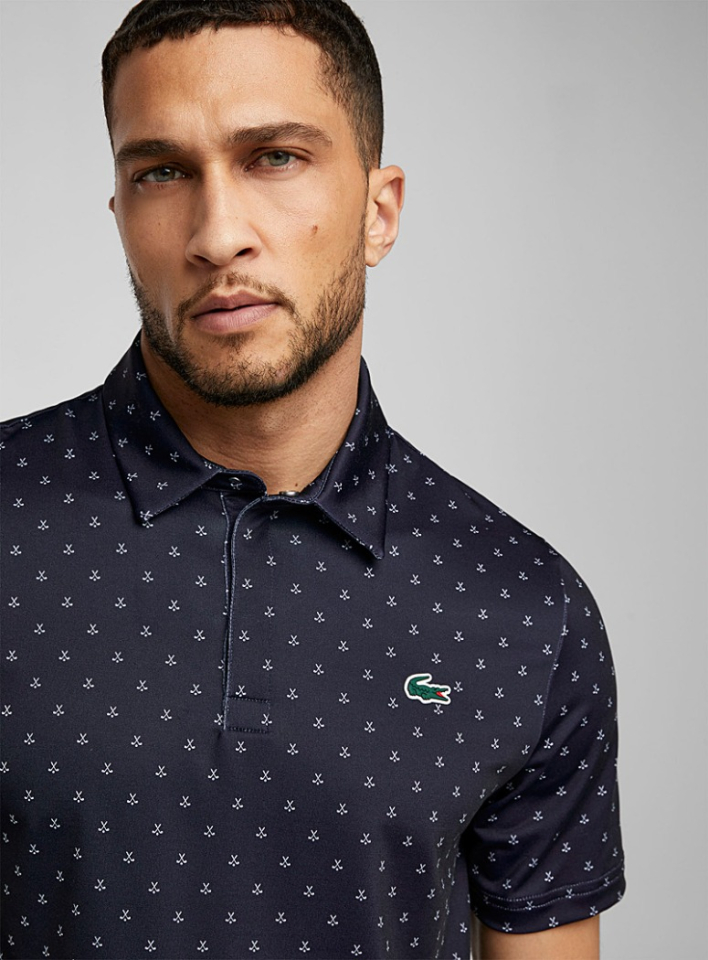 Polo imprimé en polyester recyclé - LACOSTE