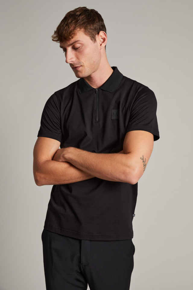 Polo ''poleo'' à zip noir pour homme - MATINIQUE - - Matinique