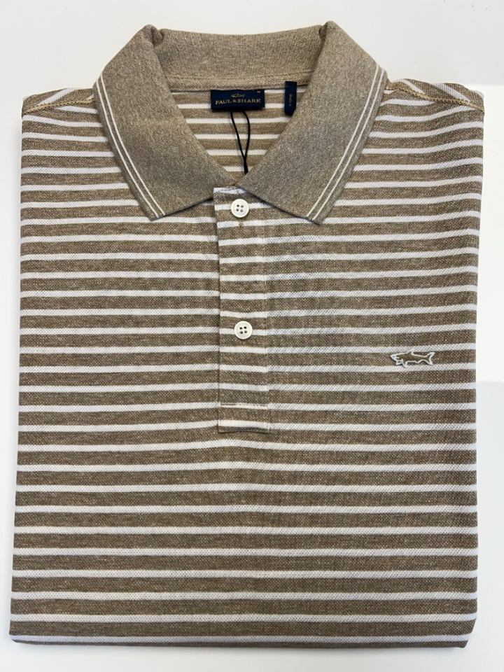 Polo piqué ligné - PAUL AND SHARK 