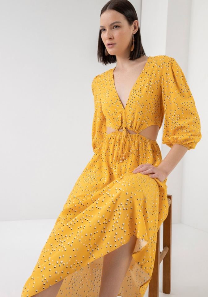 Robe midi avec ouverture à la taille - LEZ À LEZ - 7513L - lezalez