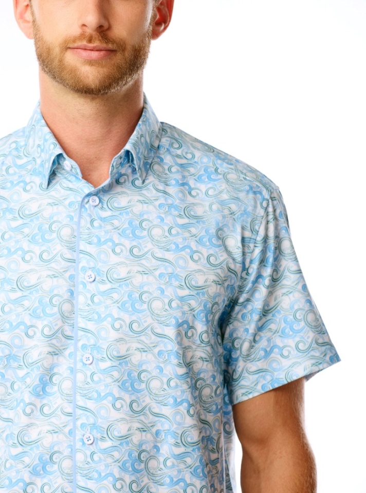 Chemise à motifs vagues - VINCENT D'AMÉRIQUE