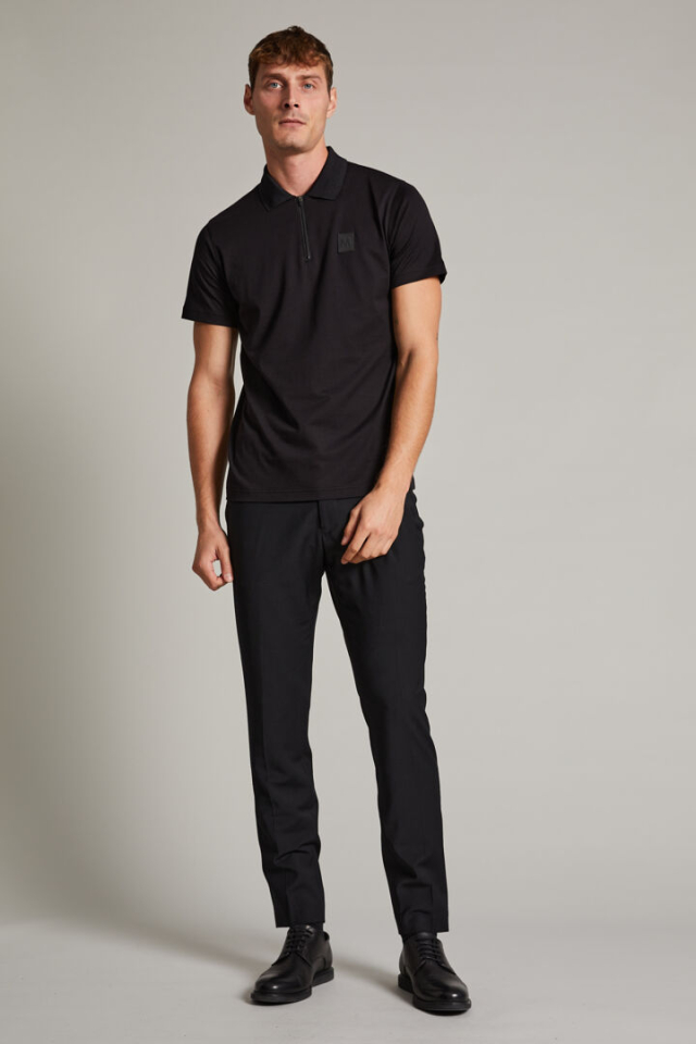 Polo ''poleo'' à zip noir pour homme - MATINIQUE