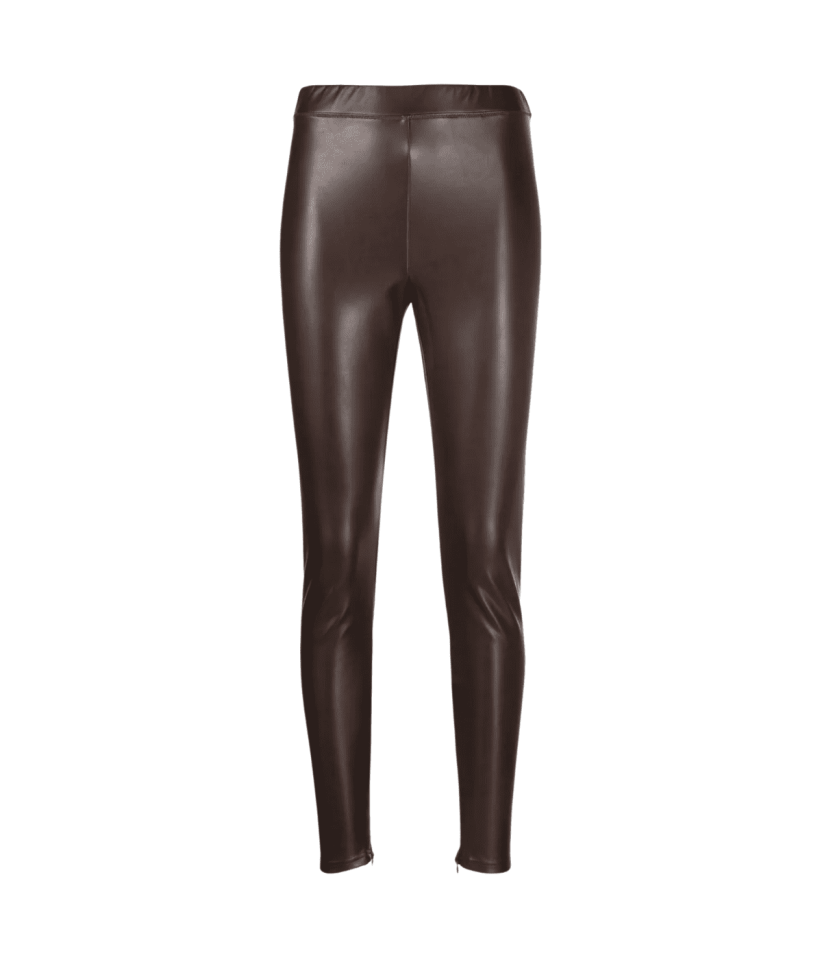 Legging cuir chocolat extensible - MICHAEL KORS 