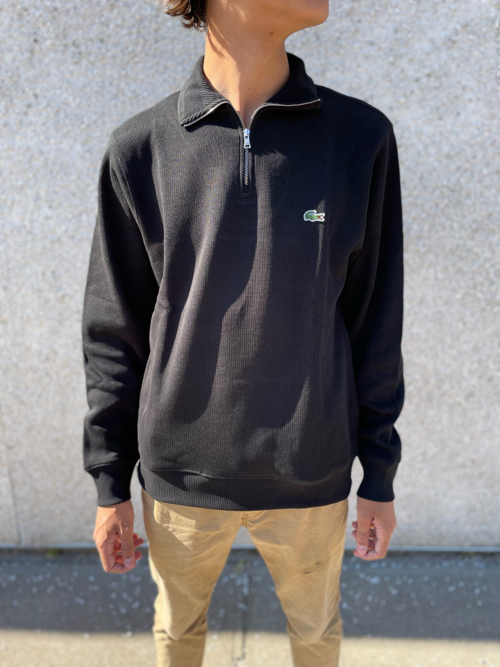 Chandail noir à zip - LACOSTE  - - LACOSTE