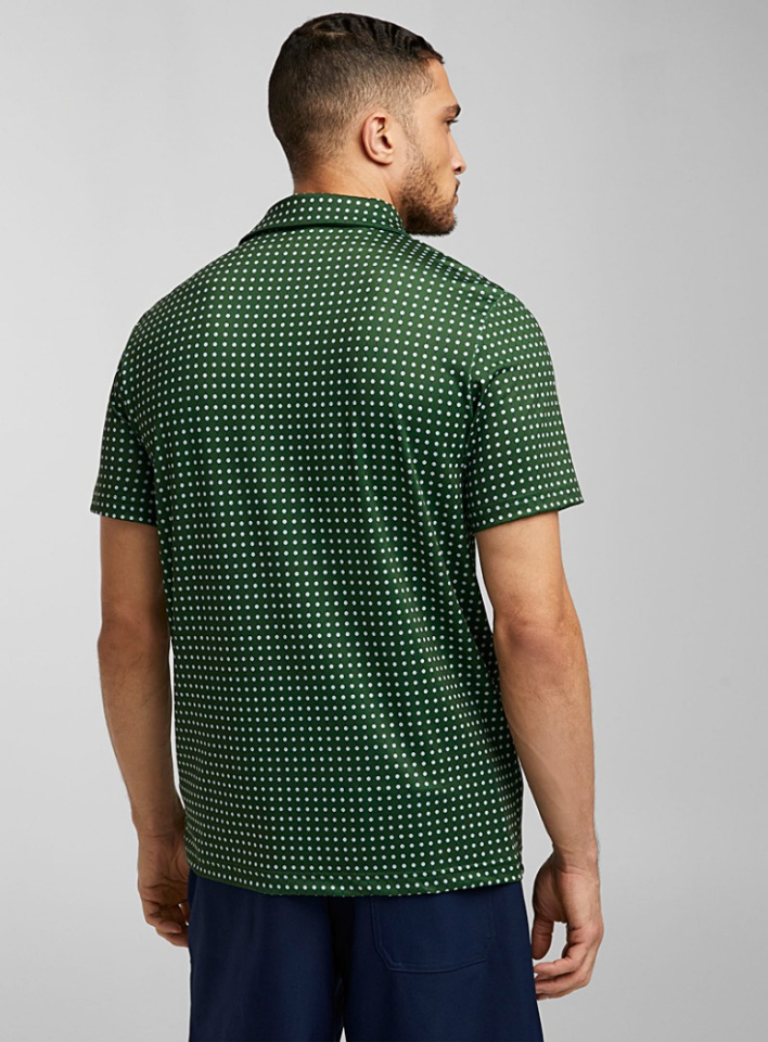 Polo imprimé en polyester recyclé - LACOSTE