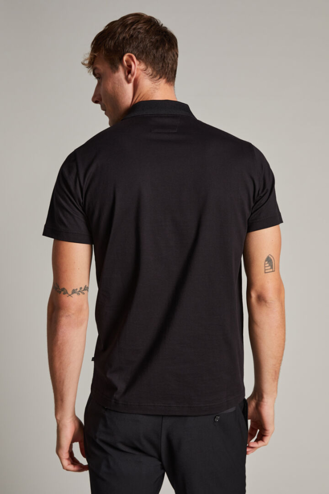 Polo ''poleo'' à zip noir pour homme - MATINIQUE