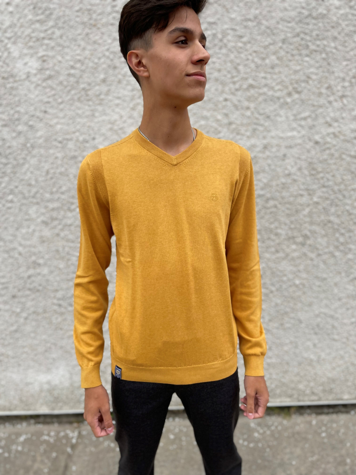 Chandail encolure en V jaune neutre - FELLOWS UNITED  - - Fellows united