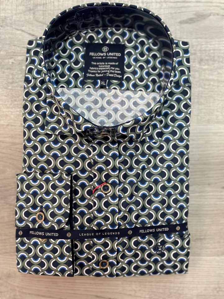 Chemise manches longues motifs kaki - FELLOWS UNITED  - - Fellows united
