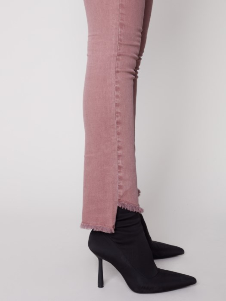 Pantalon bootcut avec ourlet asymétrique framboise - CHARLIE B 2