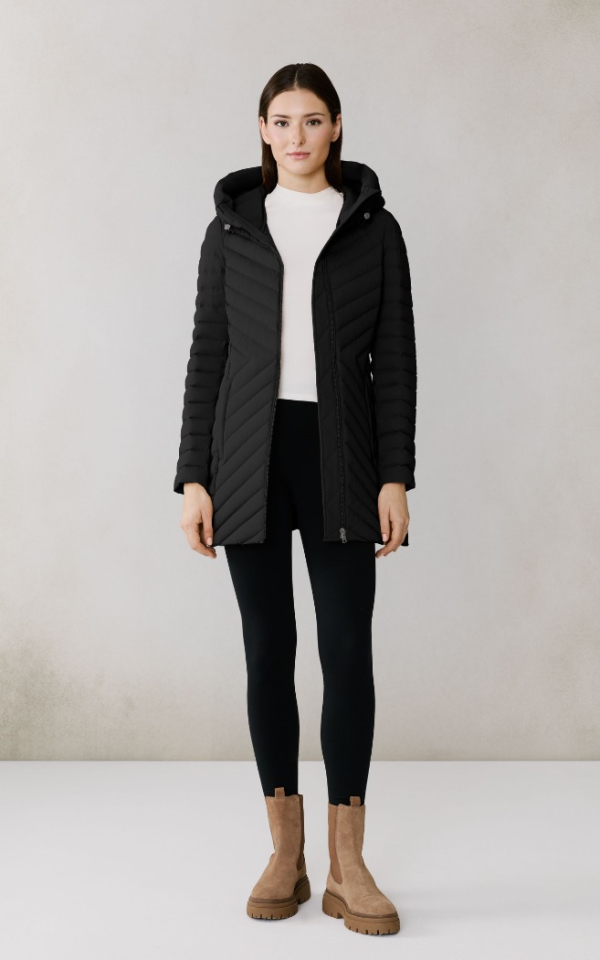 Manteau ESTELLE extensible en duvet avec ceinture - SOIA & KIO