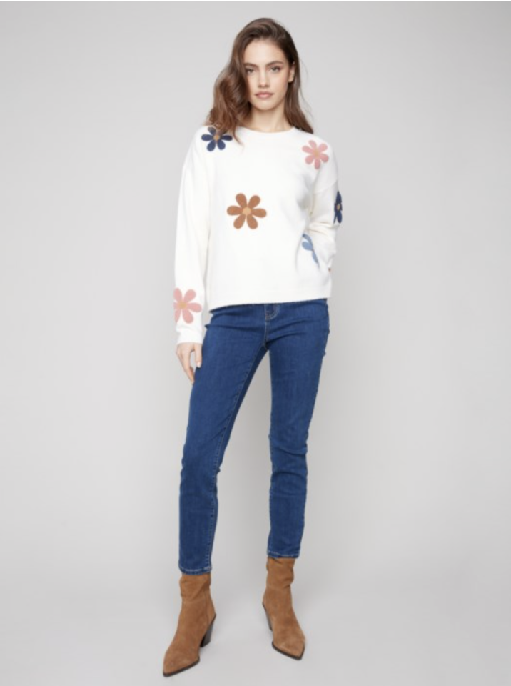 Chandail moelleux à fleurs - CHARLIE B - C2829 - Charlie B