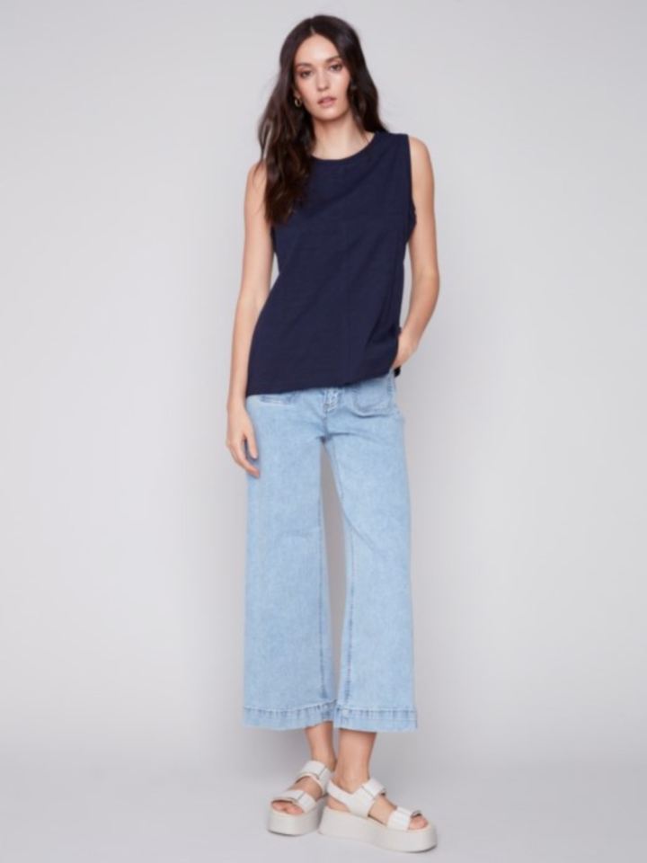 Haut en tricot sans manches en coton - CHARLIE B