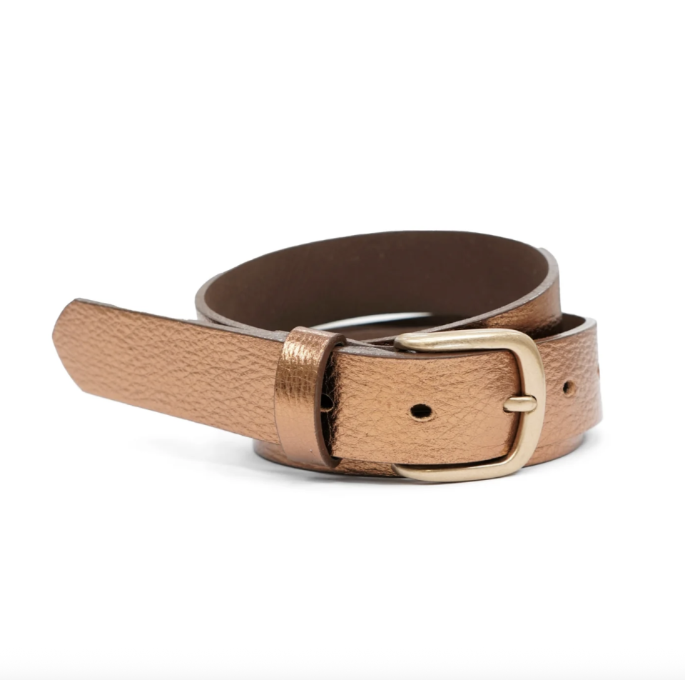 Ceinture en cuir italien effet métallique – MEDIKE LANDES - B255560 - MEDIKE LANDES