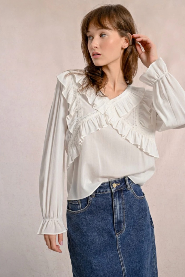 Blouse fantaisie à multi-volants - MOLLY BRACKEN