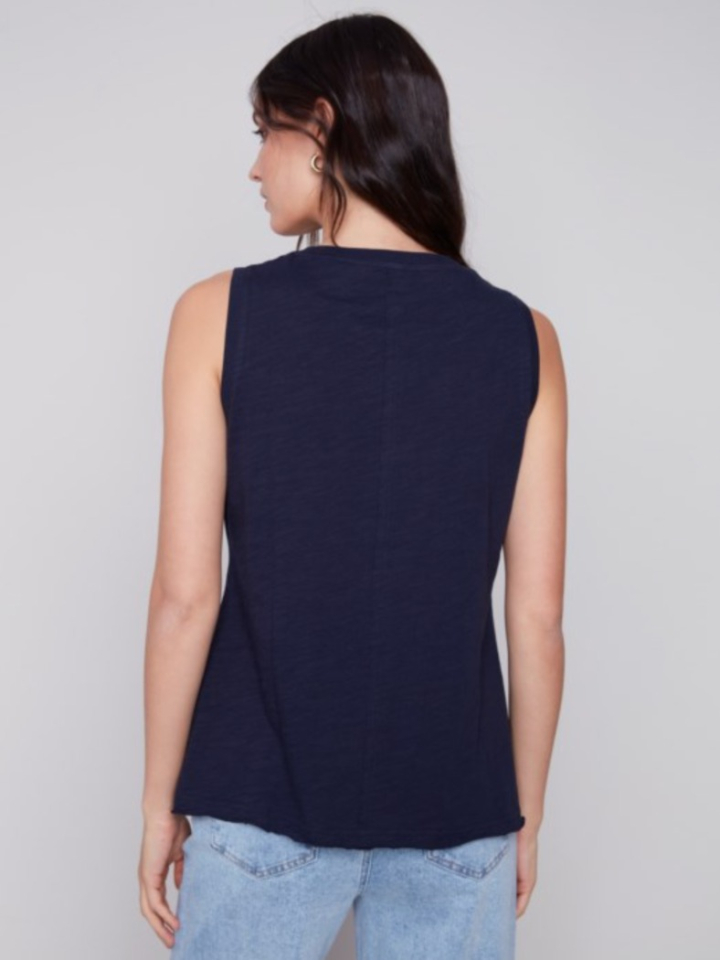 Haut en tricot sans manches en coton - CHARLIE B