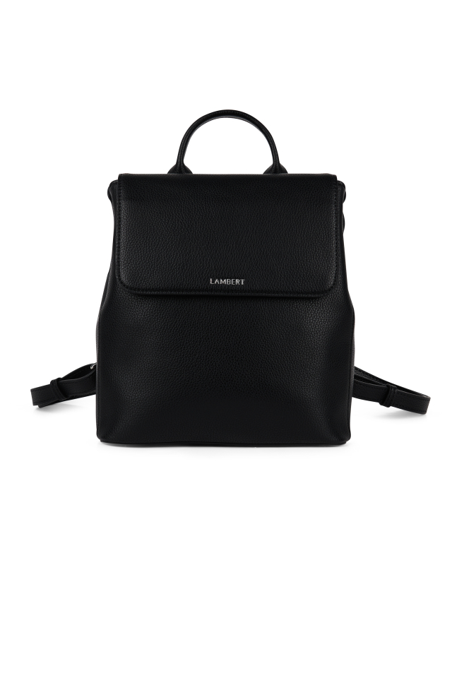 Sac à dos Cynthia en cuir vegan - LAMBERT - CYNTHIA-BLACK-PEBR - LAMBERT