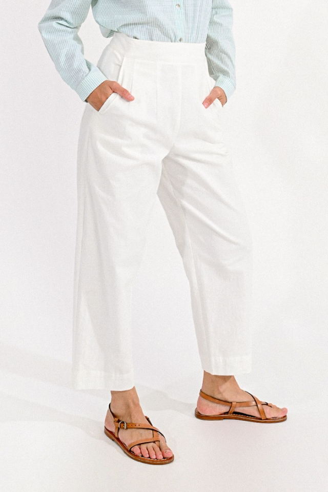 Pantalon blanc, Pantalon d'hiver, Pantalon long moulant, Pantalon pour  femme JOSEFIN PA0173PM -  France