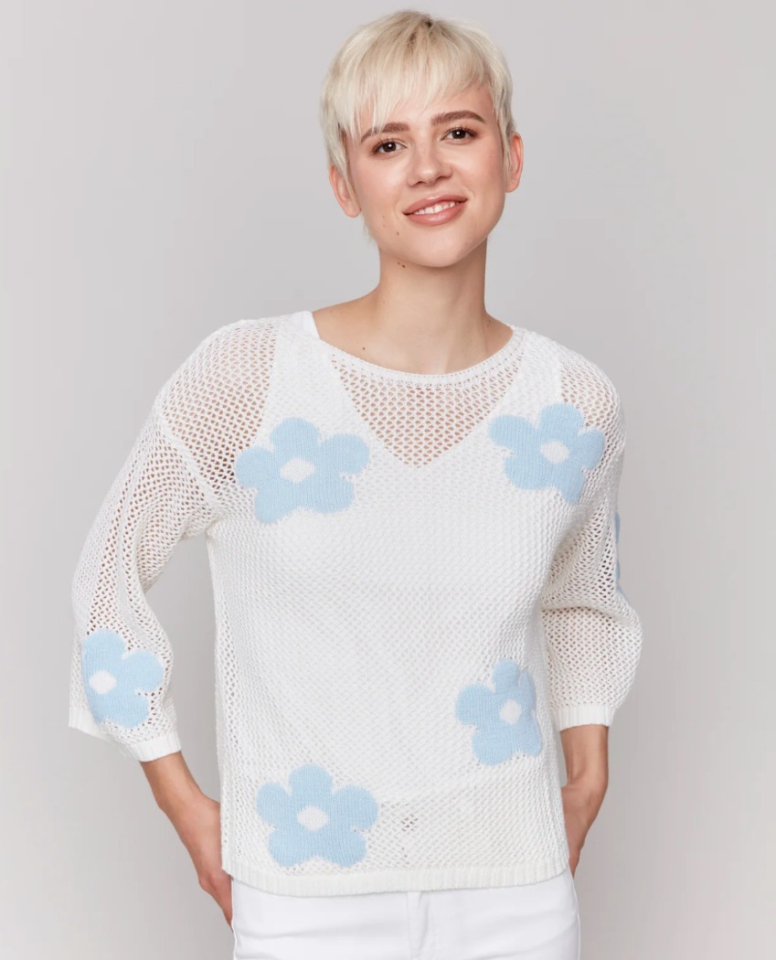 Chandail jacquard au crochet - CHARLIE B - c2793 - Charlie B