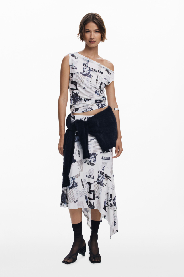 Haut drapée journal - DESIGUAL