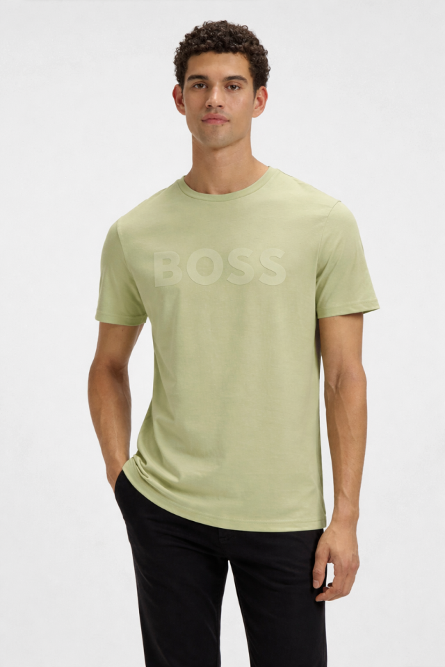 T-shirt en jersey de coton avec logo - HUGO BOSS - 50481923 - Hugo Boss
