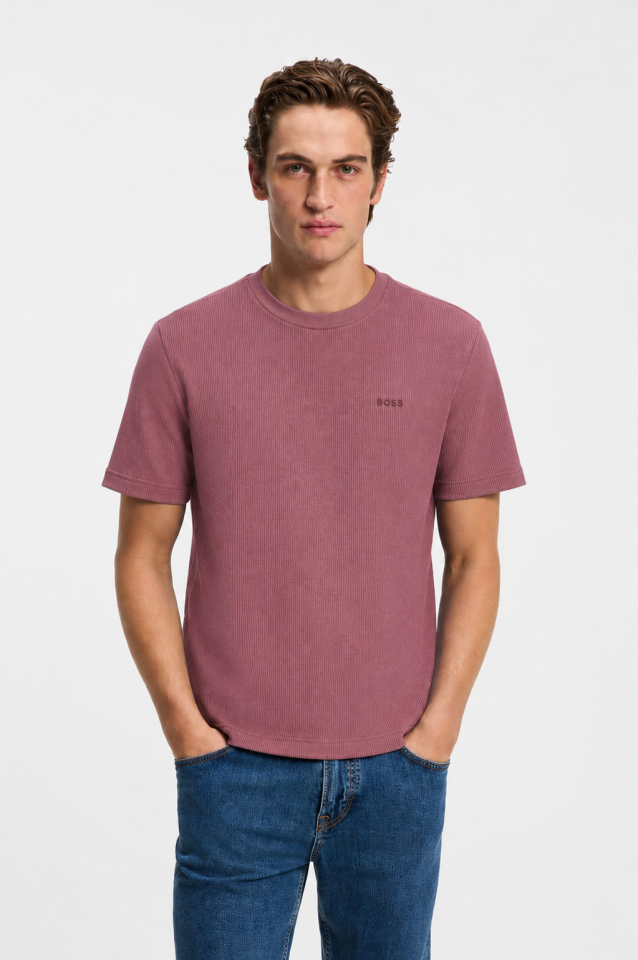 T-shirt texturé Te_Rib – HUGO BOSS - 50565086 - Hugo Boss