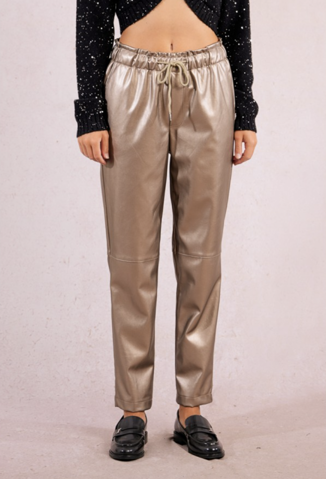 Pantalon jogger en similicuir - MOLLY BRACKEN - T1396DH - Molly Bracken