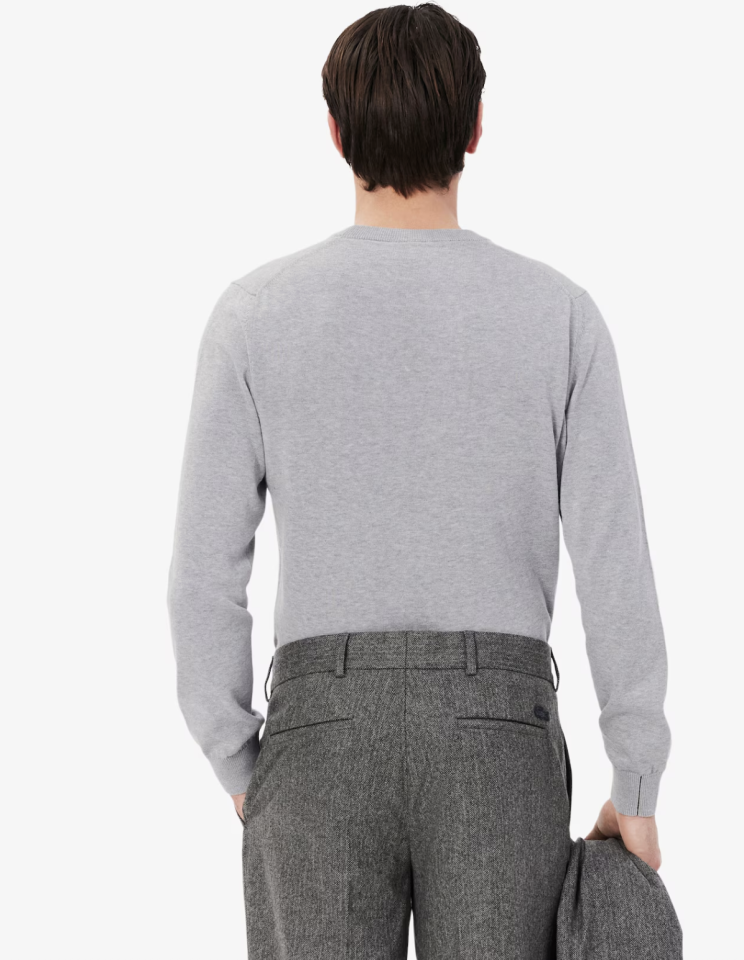 Pull à col rond en coton biologique uni - LACOSTE