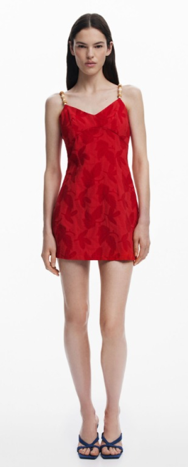 Robe à bretelles avec perles- DESIGUAL 